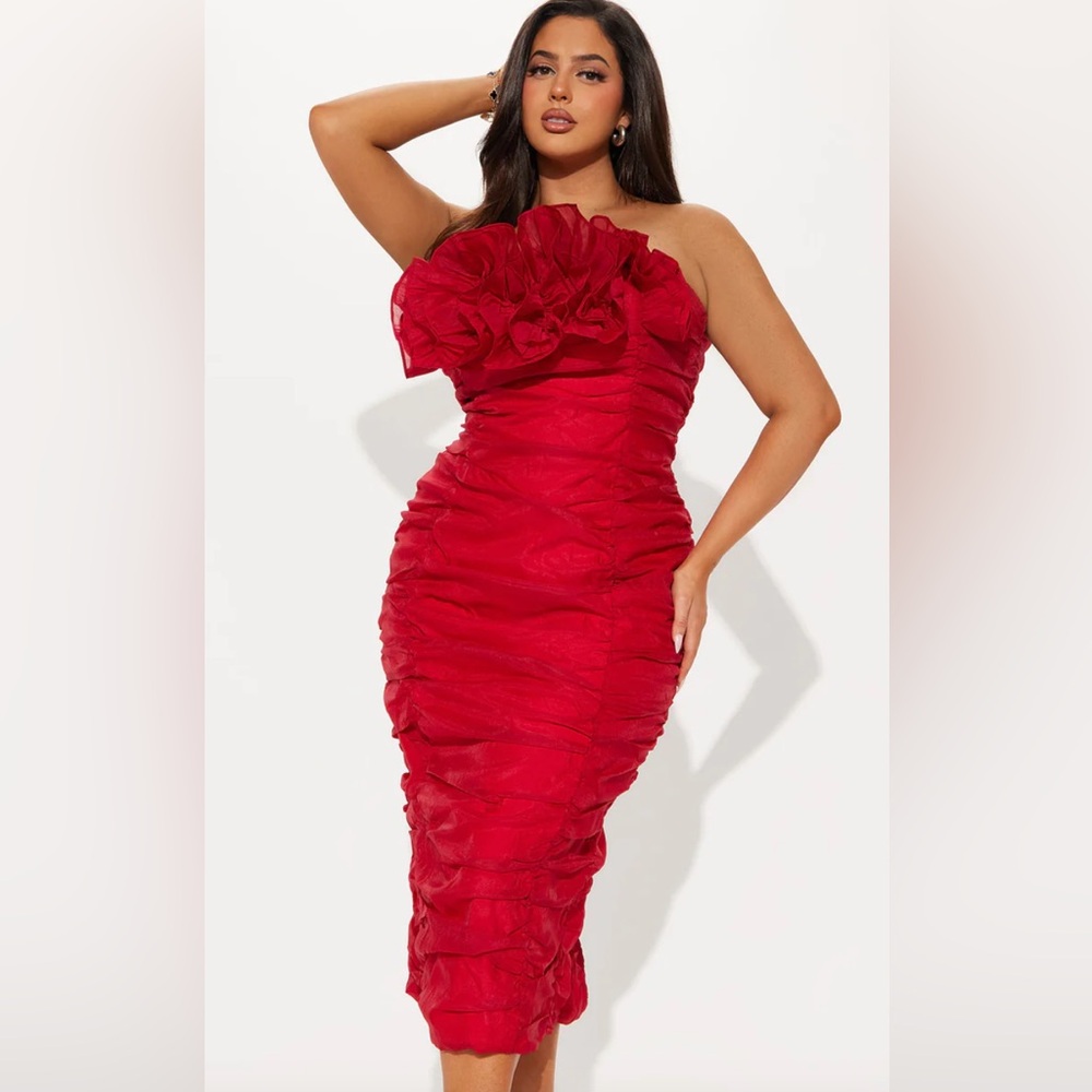 Call Me Queen Organza Midi Dress